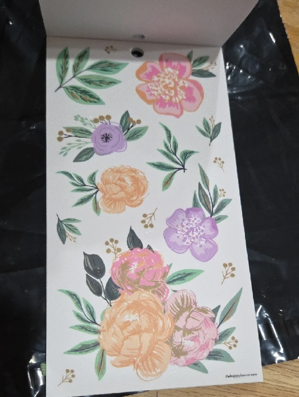 Happy Planner Big Sticker Sheets — Black, Cream & Pastel Floral Accents